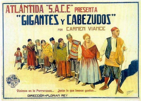 Cartel de la pel�cula muda �Gigantes y cabezudos�