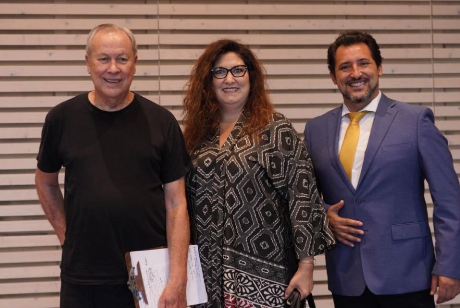 Robert Wilson (director de escena, escengrafo e iluminador de Turandot), Anna Pirozzi (Turandot) y Jorge de Len (Calaf)