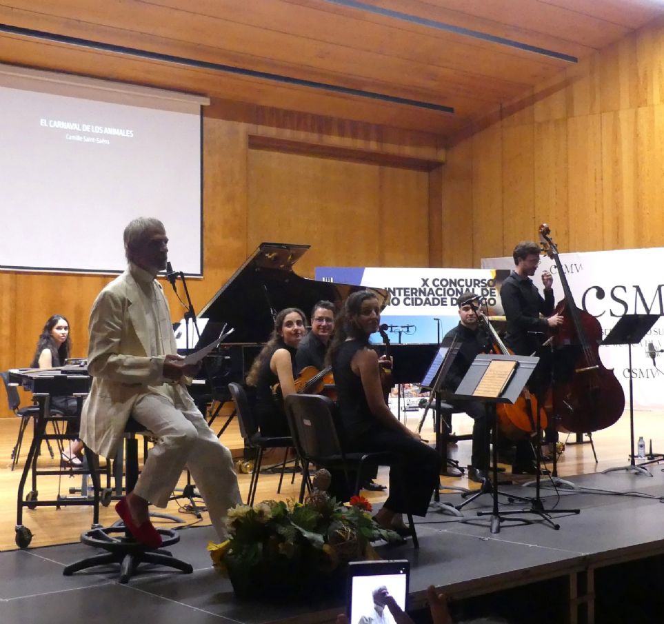 Martha Argerich y Pablo Galdo con Jeremy Irons en el Concurso Internacional de Piano Ciudad de Vigo