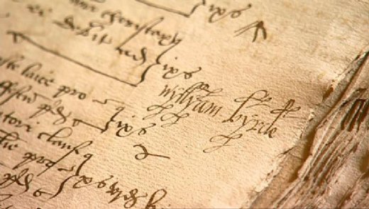 Firma de William Byrd conservada en los libros del registro de la catedral de Lincoln, custodiados en la Wren Library [extraída del documental Playing Elizabeth Tune, BBC & Gimell. Oxford, 2004]